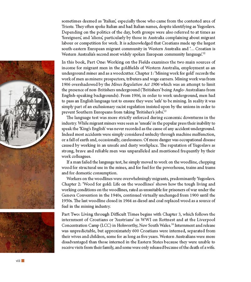 Picture showing an example page from the book 'For a better life: Yugoslavs on the Goldfields of Western Australia 1890–1970'