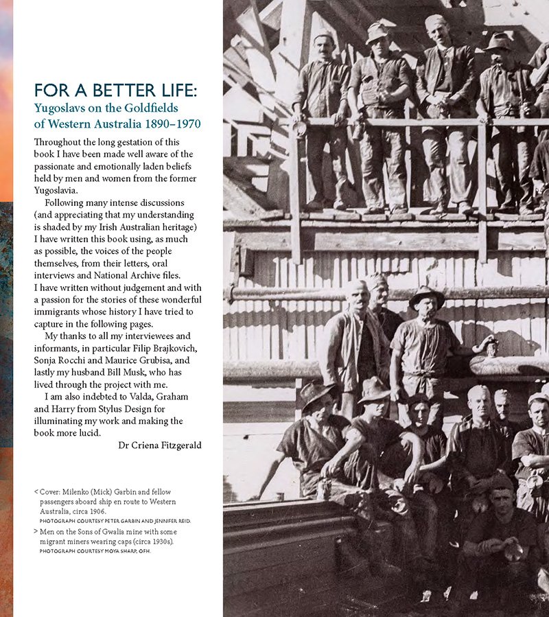 For a Better Life: Yugoslavs on the Goldfields of Western Australia 1890-1970